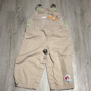 Disney Kids Tan Overalls with Tigger Embroidered Design